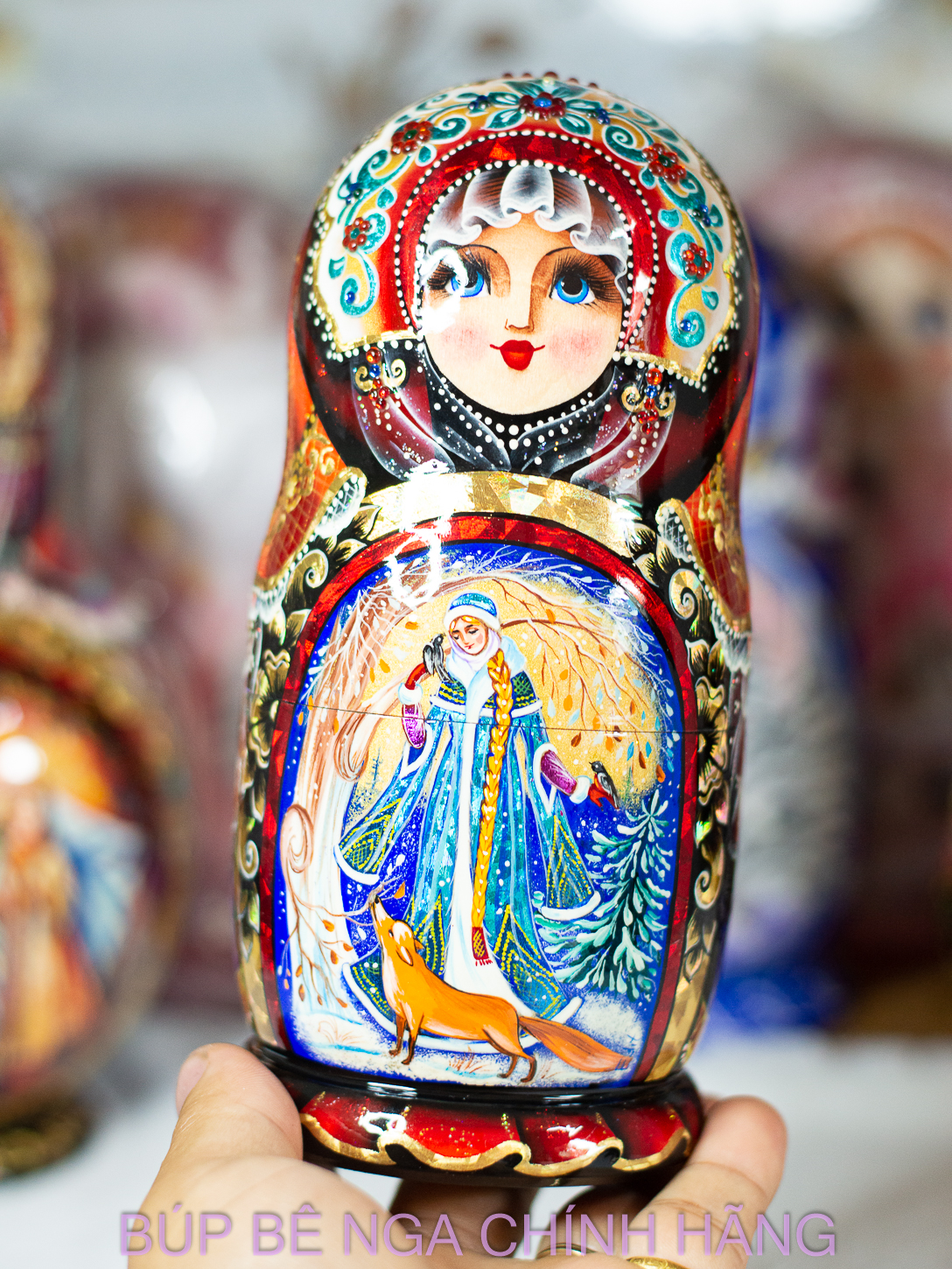 BỘ BÚP BÊ NGA MATRYOSHKA CAO CẤP 5 LỚP 18CM "CÔNG CHÚA TUYẾT"