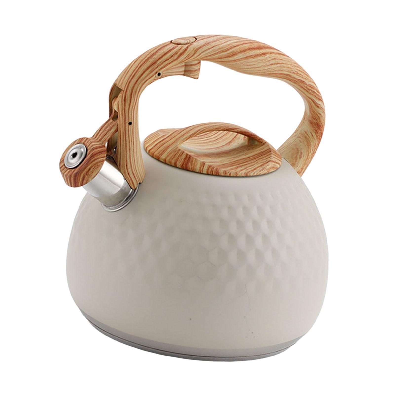 Tea kettle  top stainless steel white beige