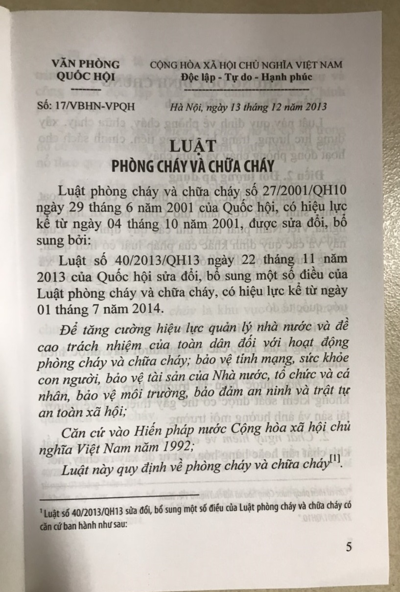 Sách - Luật Phòng Cháy Chữa Cháy