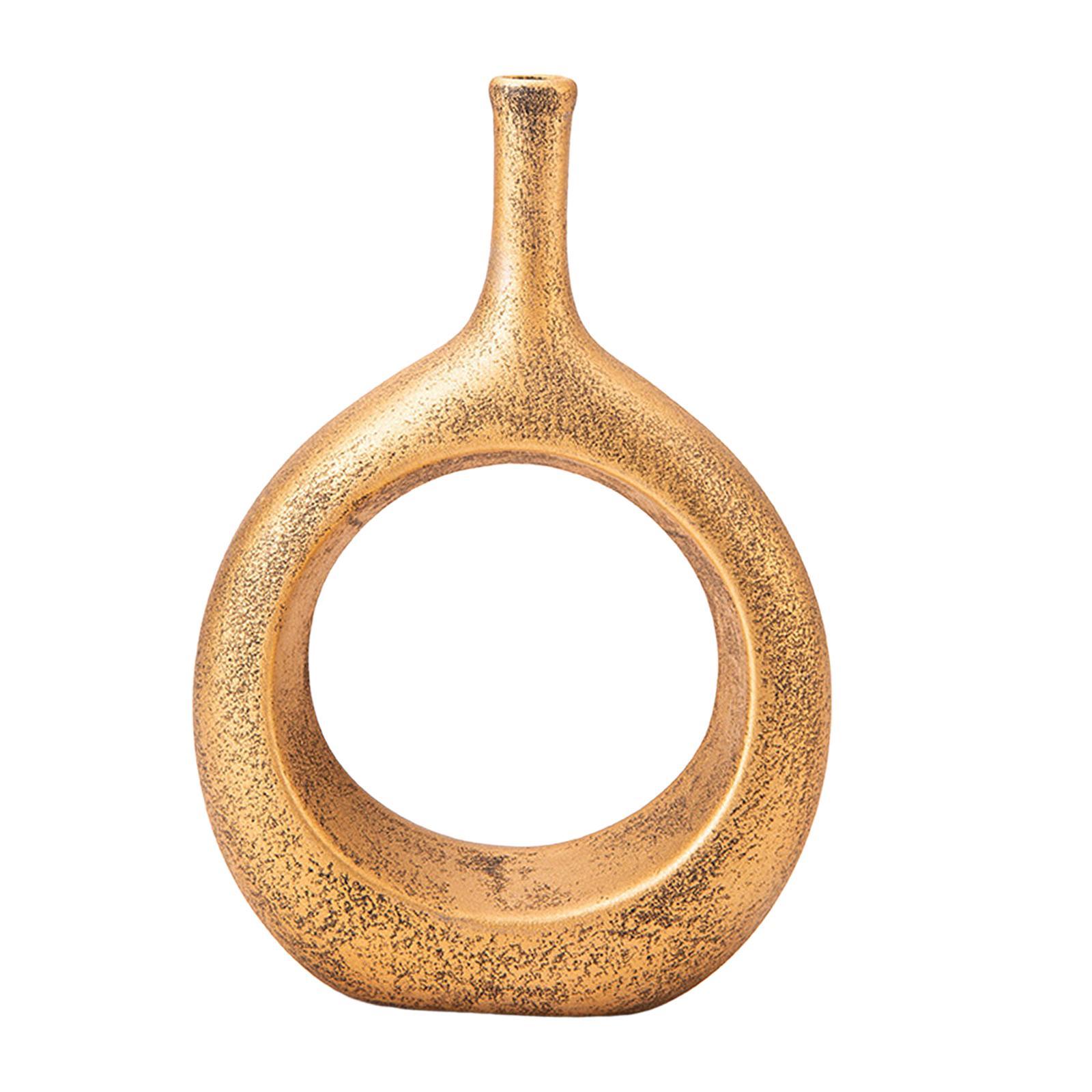 Donut Vase Home Bedroom Tabletop Flower Vase with Hole Office Decorative