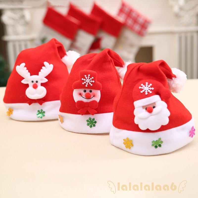 Nón Noel vải nỉ có đính hình ông già noel tuần lộc người tuyết hươu phụ kiện trang phục noel ngày lễ giáng sinh