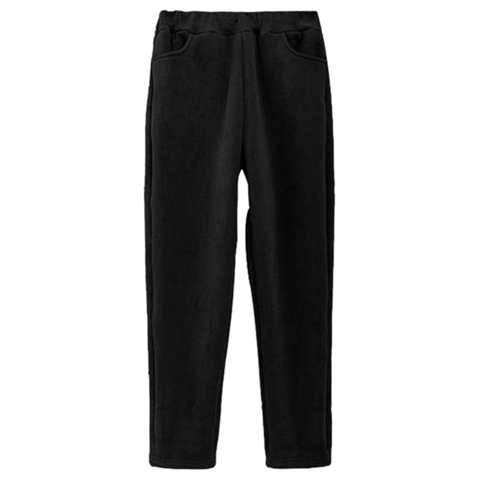 Women Fleece Lined Pants Thermal Sweatpants Joggers Trousers Thicken Fleece Warm