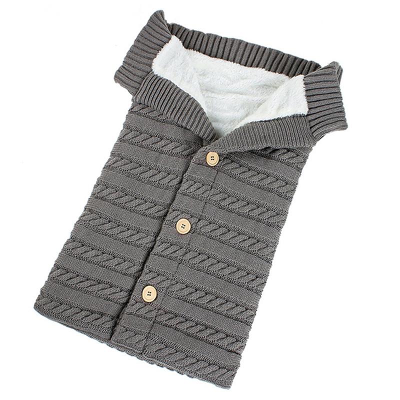 Túi Ngủ Cho Bé Bao Da Mùa Đông Kid Sleepsack Footmuff Xe Đẩy Dệt Kim Ngủ Tất Sơ Sinh Đầm Len Dệt Kim Slaapzak