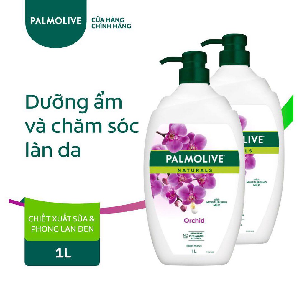 Bộ 2 Sữa tắm Palmolive mịn màng quyến rũ 100% chiết xuất từ phong lan 1 Lít/ chai