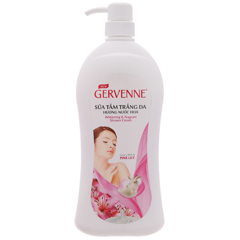 Gervenne Sữa tắm trắng da hương nước hoa Goas't Milk &amp; Pink Lily 450ml