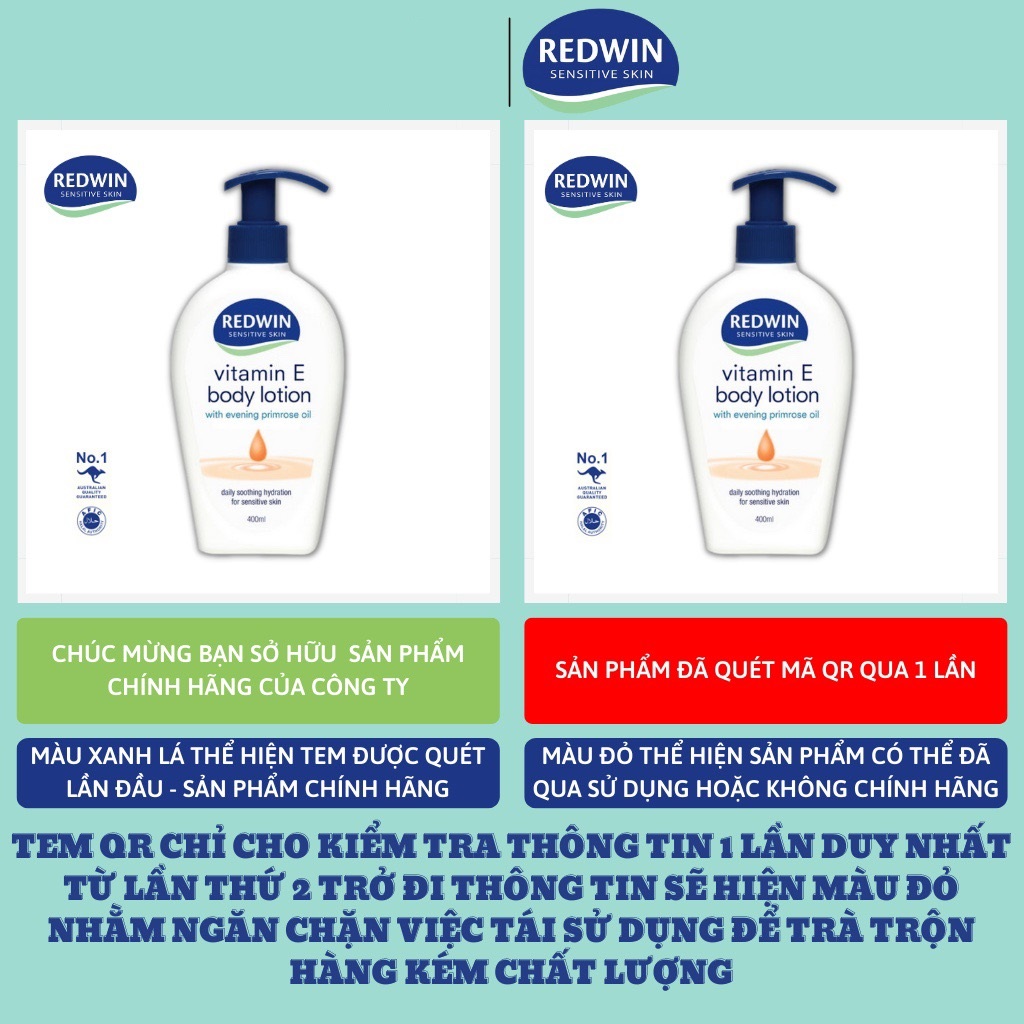 Kem Dưỡng Redwin Vitamin E Body Lotion Cấp ẩm Chuyên Sâu 400ml