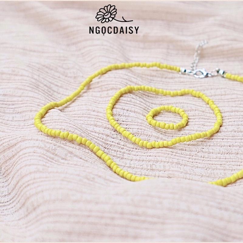 N48 bộ Vòng tay, dây chuyền , Nhẫn handmade ,.. màu Vàng đơn giản phong cách Hàn quốc cá tính