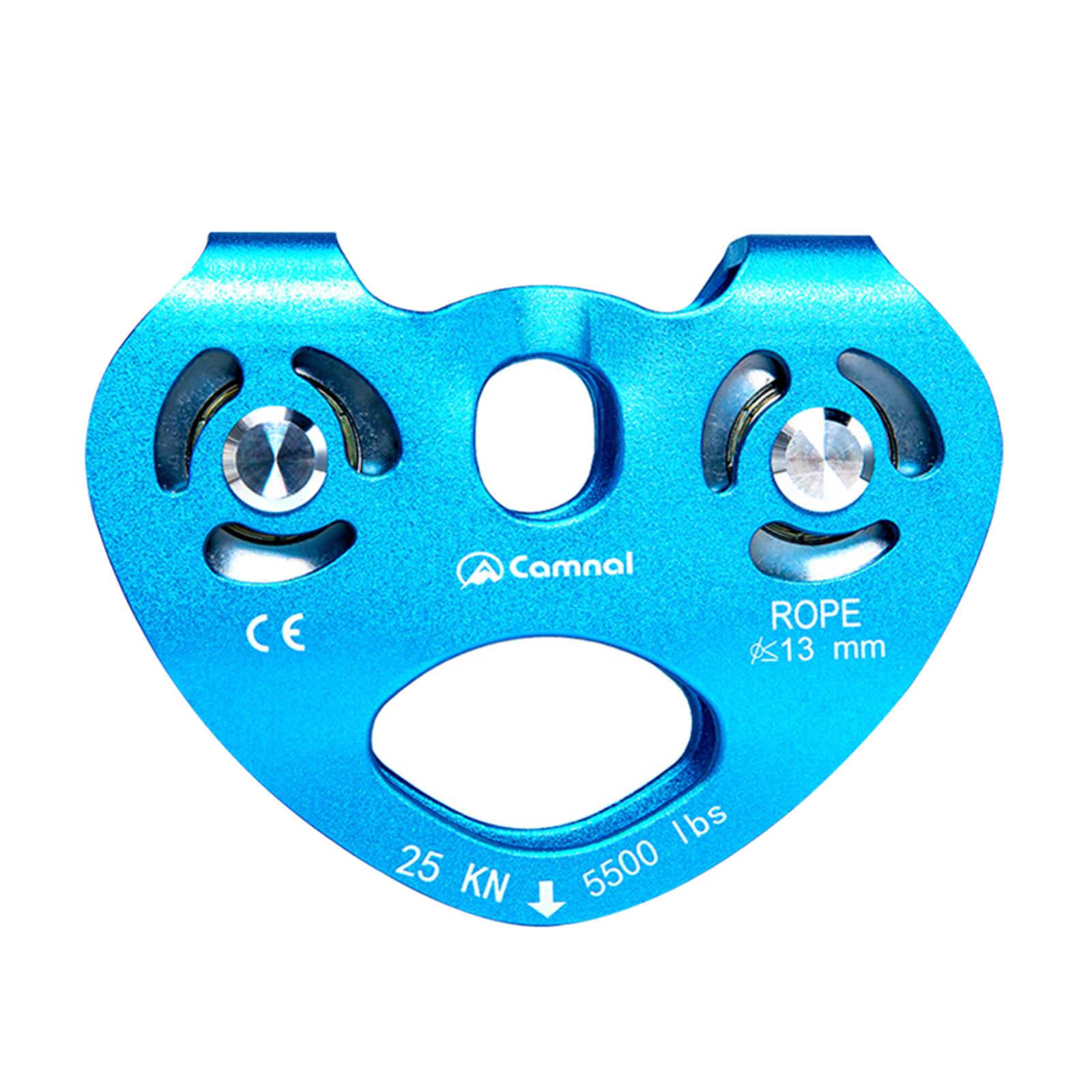 25KN Zip Line Trolley Climbing Buckle Pulley Roller Gear on for Outdoor Sports Rock Climbing Carabiner Cable Trolley Gear fit 8-13mm Rope