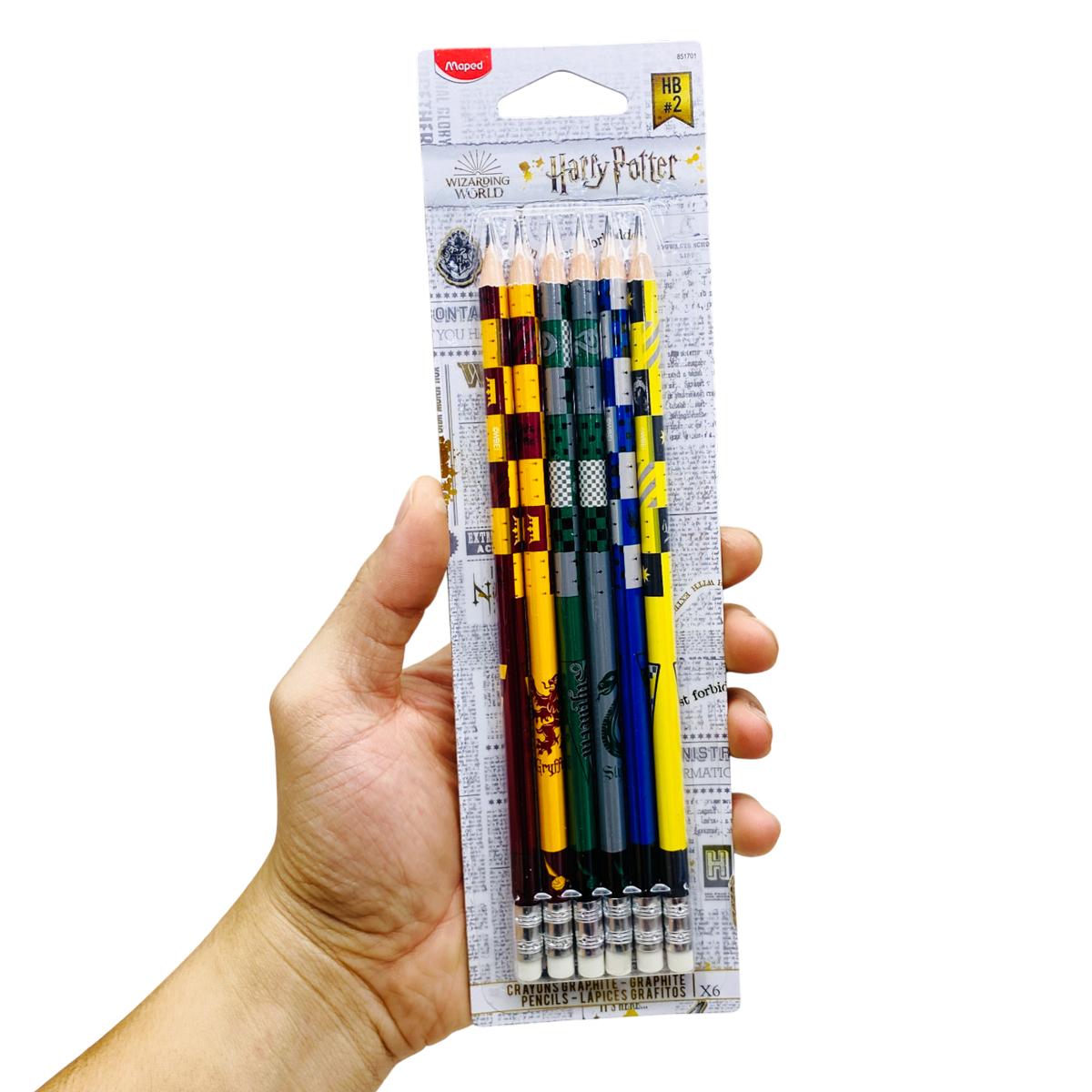 Vỉ 6 Bút Chì HB Có Gôm Harry Potter - Maped