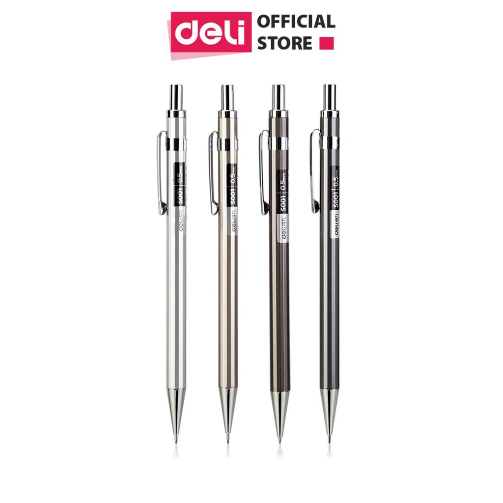 Bút chì kim học sinh Deli - Vỏ kim loại - Ngòi 0.5mm/0.7mm - S001 / S002