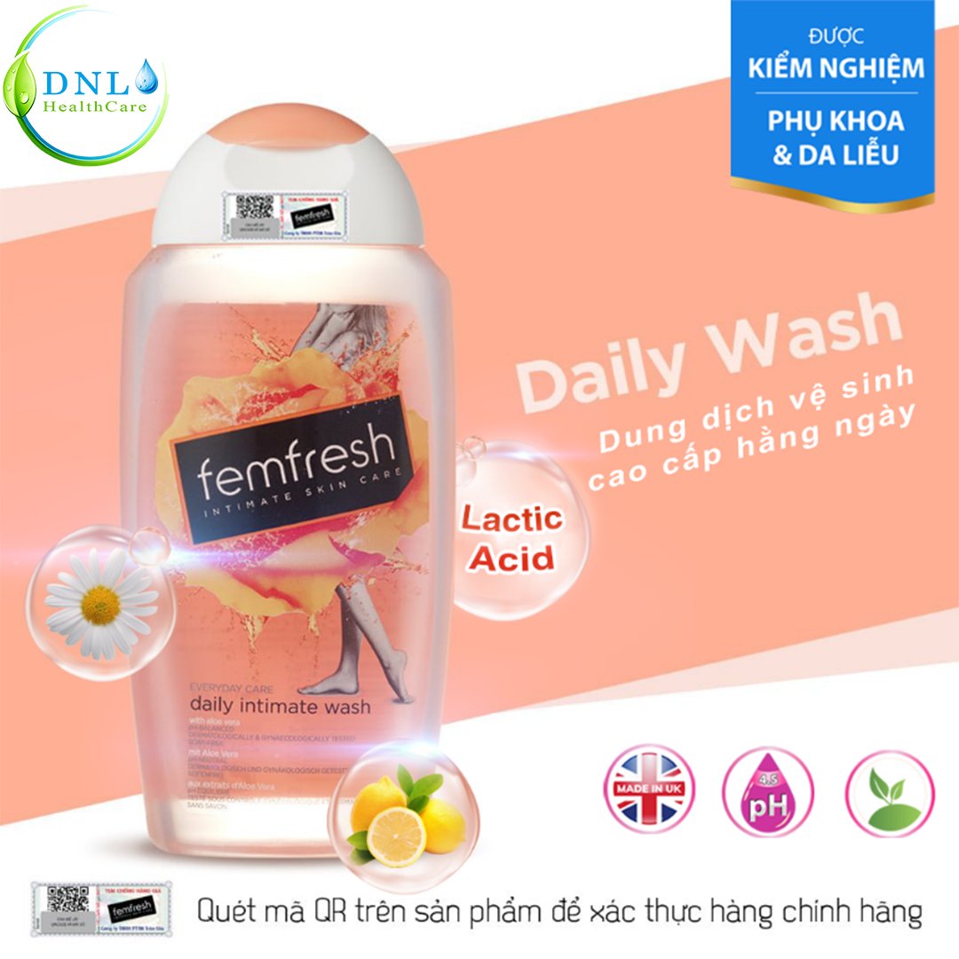 Dung dịch vệ sinh phụ nữ cao cấp Femfresh Daily Intimate Wash 250ml