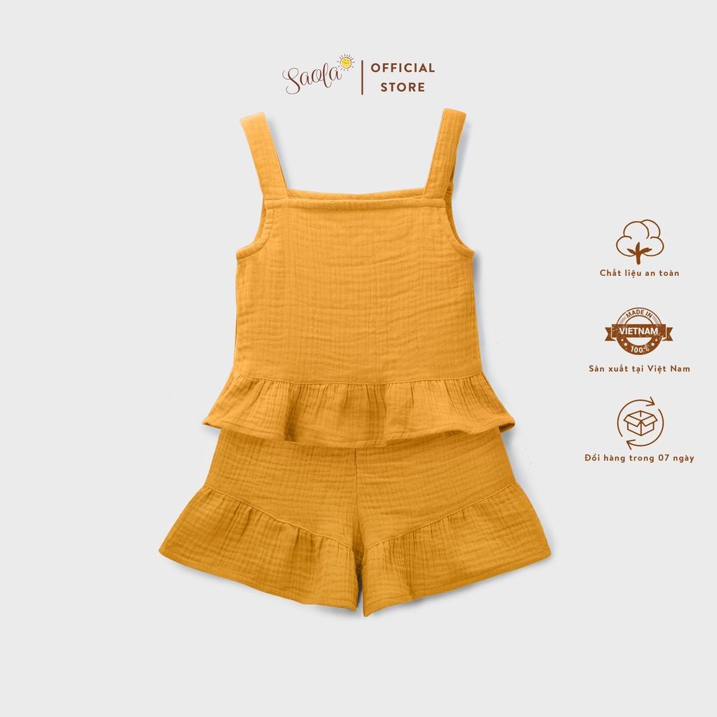 Bộ Áo Quần Hai Dây Cho Bé Gái Chất Liệu Muslin Mềm Mịn Thoáng Mát - ALMA SET - JSM003 - SAOLA CLOTHING