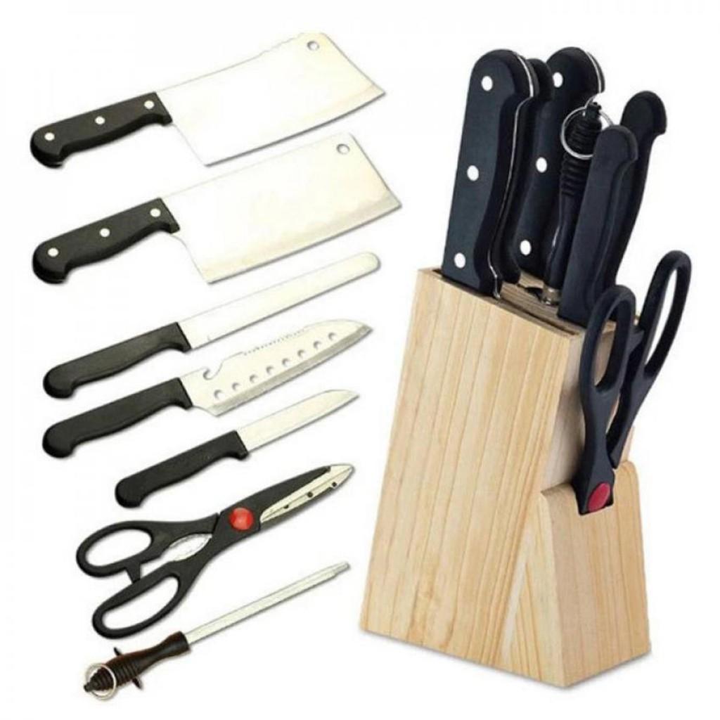Bộ Dao 7 Món Tiện Dụng Tặng Kèm Giá Gỗ Để Dao