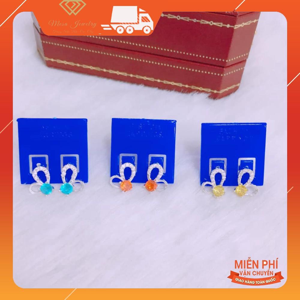 BÔNG TAI CÁNH TIM BẠC TA ĐỦ MÀU XINH XẮN