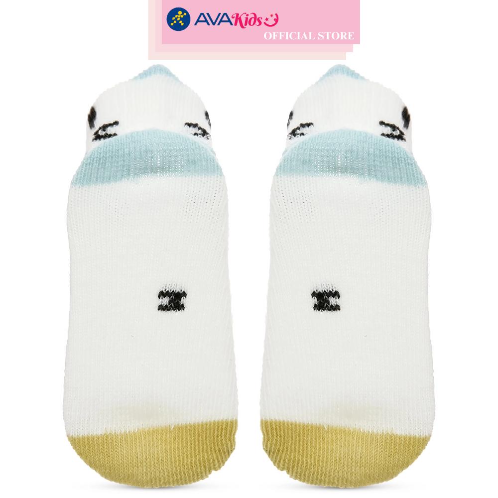 Set 5 đôi tất sơ sinh Á Châu màu xanh dương - trắng - vàng (1 - 2 tuổi)