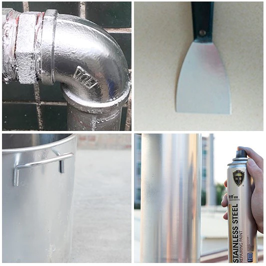 Chai Xịt Sơn Bạc Mạ Crom Sáng Bóng STAINLESS STEEL 350ml | Làm Mới Đồ Vật, Bám Dính Tốt, Khô Nhanh
