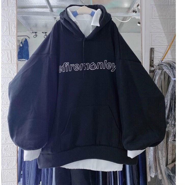Áo hoodie form rộng nỉ EFIREMONLS 4 màu unisex ảnh thật