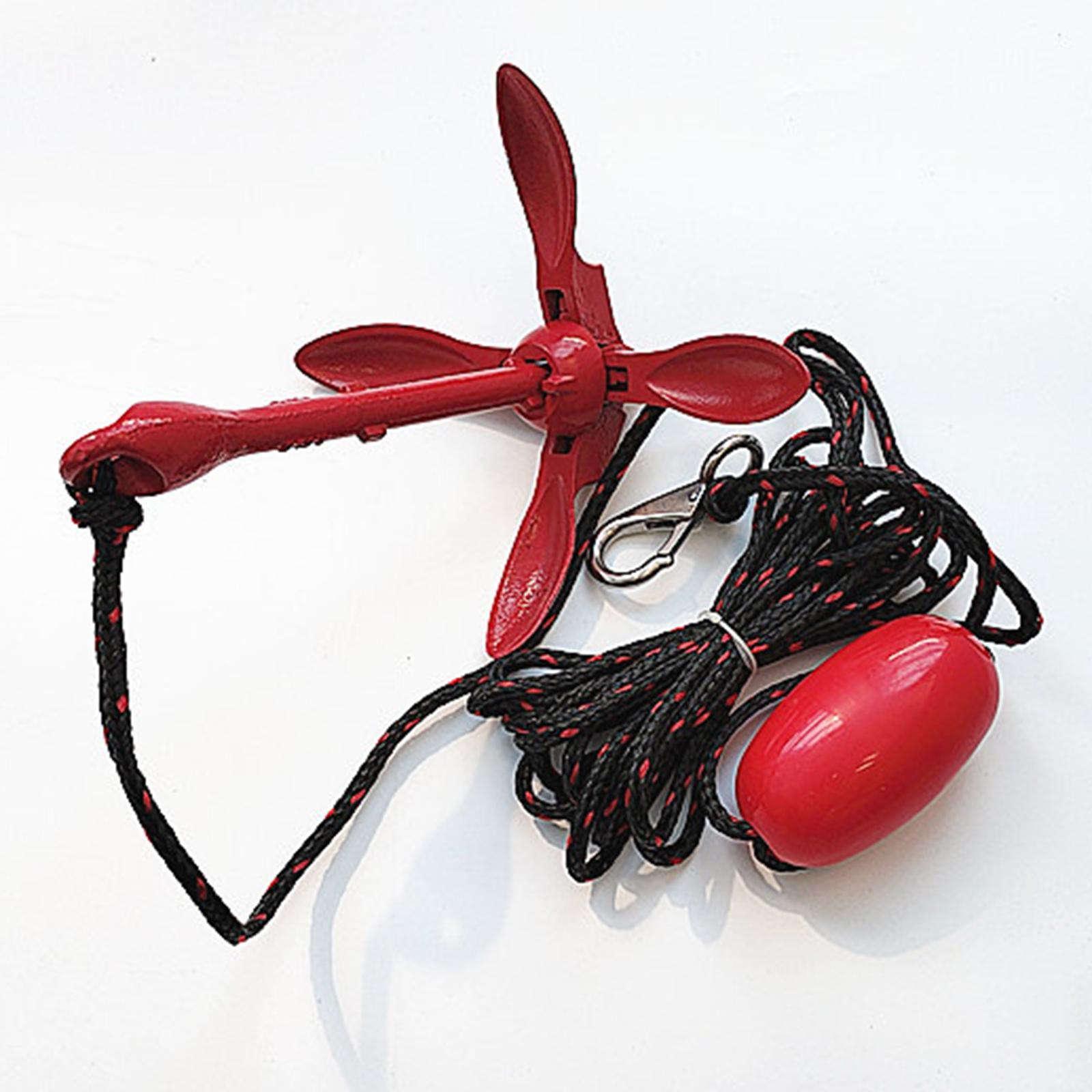 Red 3.5lb Boat Anchor Folding Grapnel Anchor Accessory for Fishing Kayaks