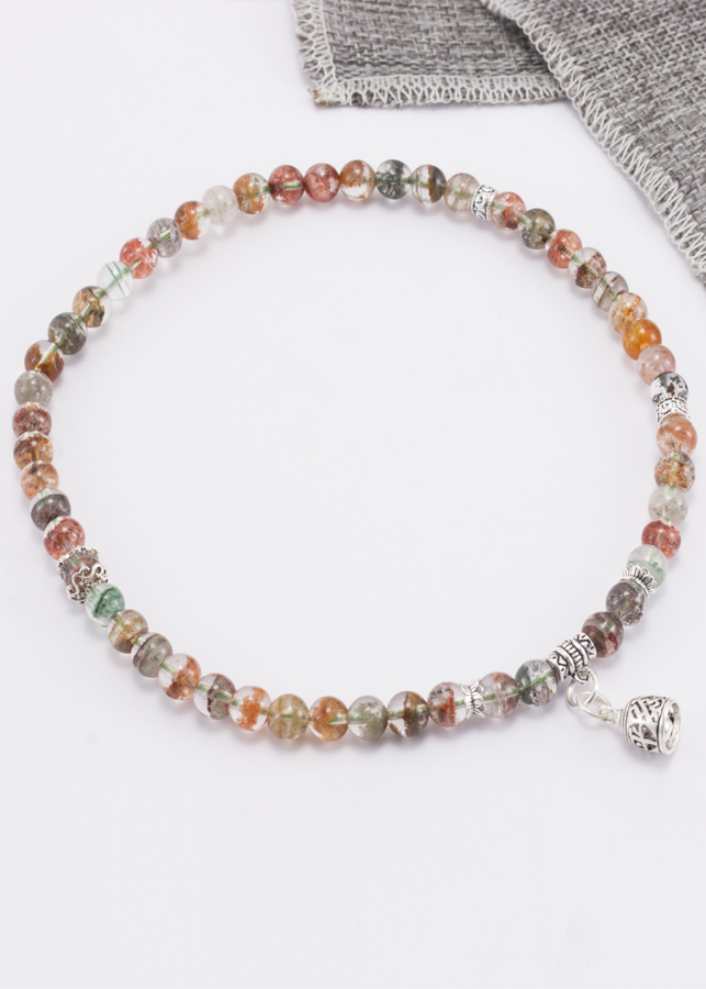 Vòng 2 line thạch anh ưu linh đa sắc phối charm chuông bạc Ngọc Quý Gemstones