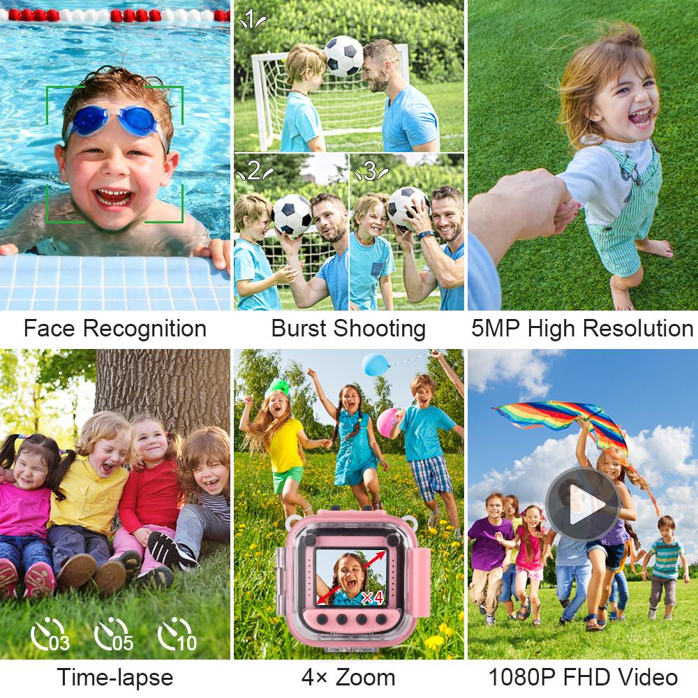 Camera đồ chơi trẻ em Máy ảnh đồ chơi không thấm nước cho xe đạp trẻ em hành động video ảnh chụp ảnh 4K máy ảnh dưới nước Go Hero Pro Camera Đồ chơi trẻ em