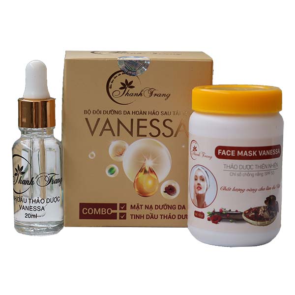 Combo Dưỡng da hoàn hảo sau tái tạo VANESSA Thanh Trang: Mặt Nạ Dưỡng Da 80gr &amp; Tinh Dầu Thảo Dược 20ml