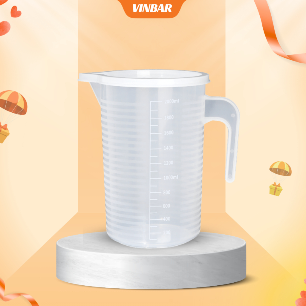 CA ĐONG NHỰA 2000ML + NẮP DÙNG TRONG PHA CHẾ, BẾP BÁNH
