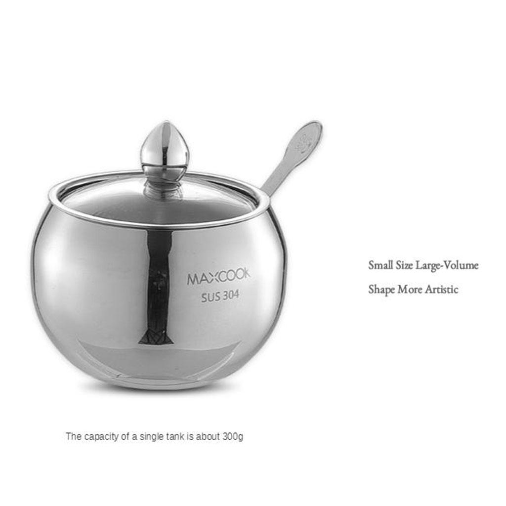 Kitchen 304 Stainless Steel Seasoning Containers Storage Set Spice Jar Rack