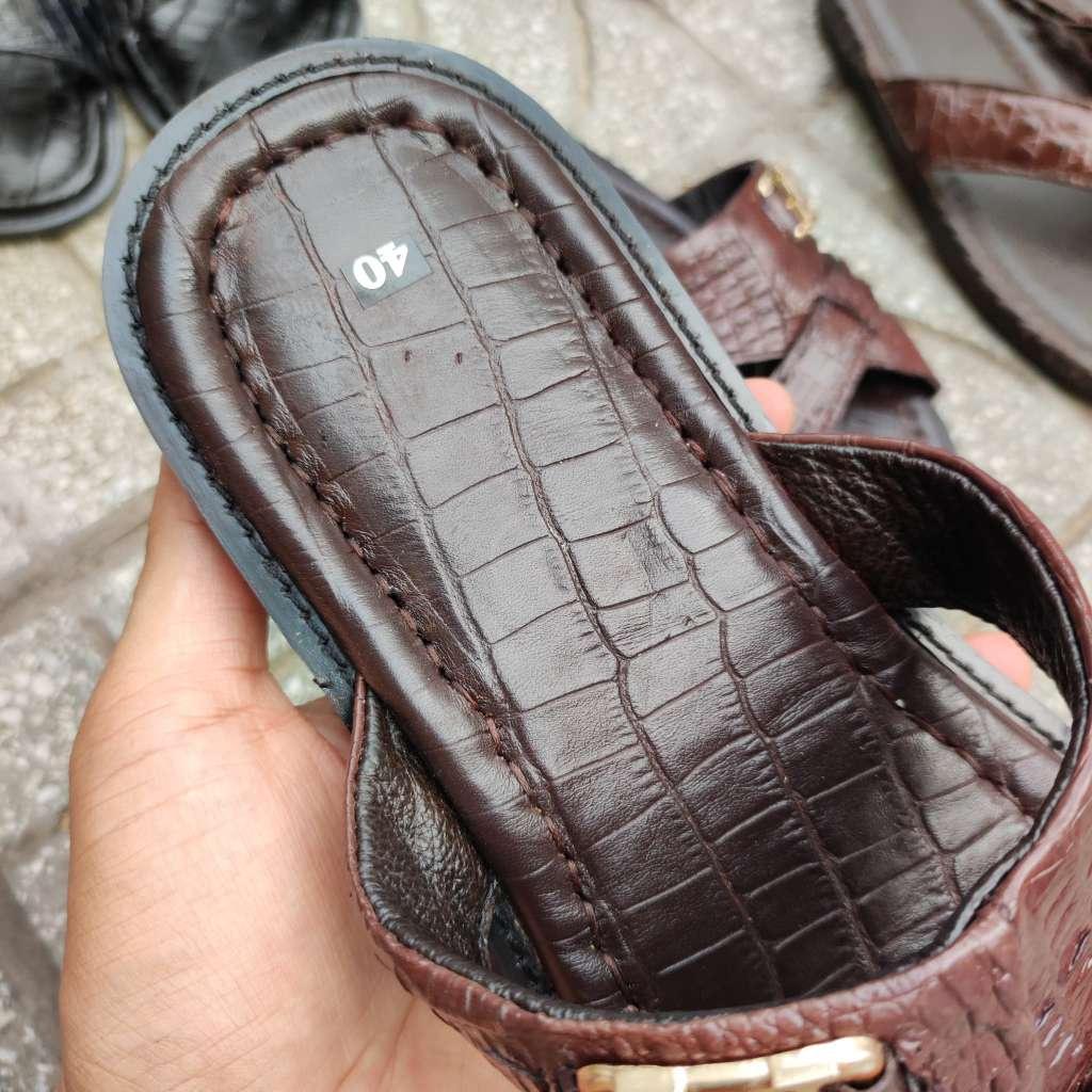 Dép sandal Da cá sấu đẹp lịch sự - Rất phù hợp người lớn tuổi!