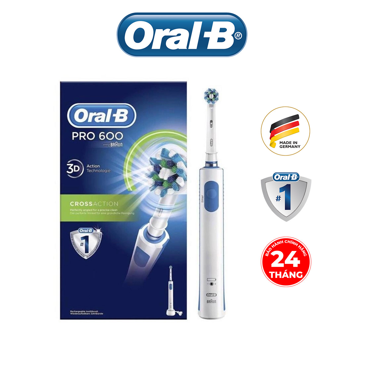 Bàn Chải Đánh Răng Điện Oral-B Pro600 D16.513