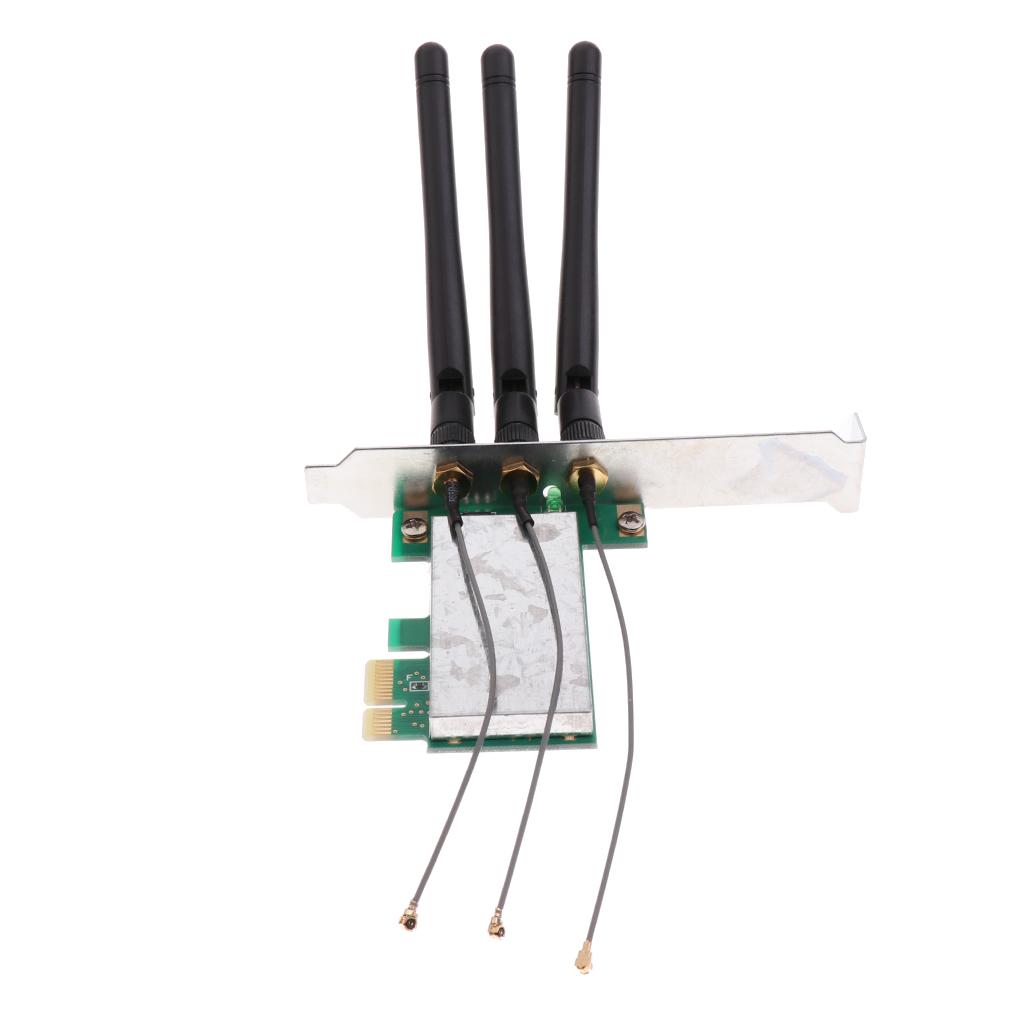 480MB/s Laptop Mini PCI-e to PCI-e 1X Wireless Adapter Wifi LAN Card & Antenna