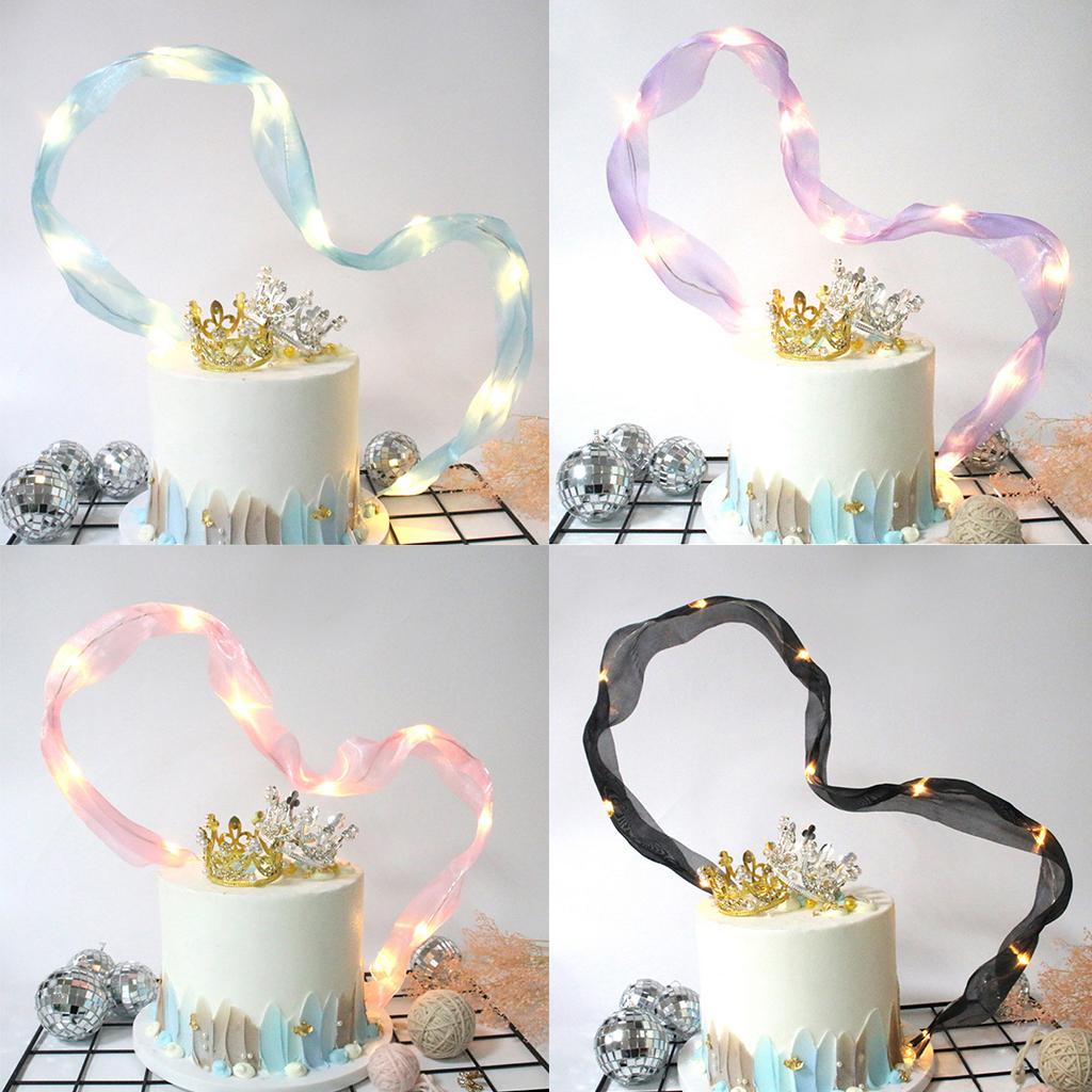 Ribbon Birthday Cake Topper Baby Shower Wedding Birthday