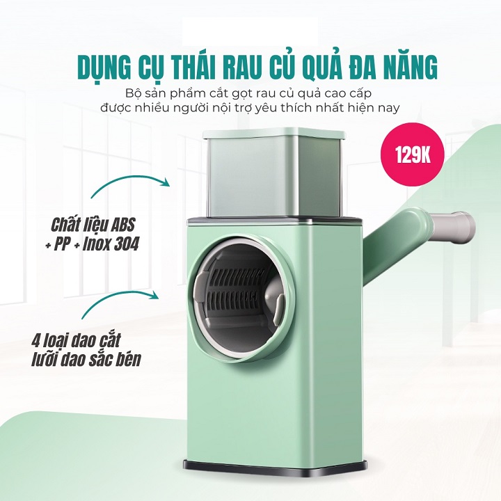 Dụng Cụ Thái Rau Củ Quả Đa Năng Kèm 6 Lưỡi Dao Cắt