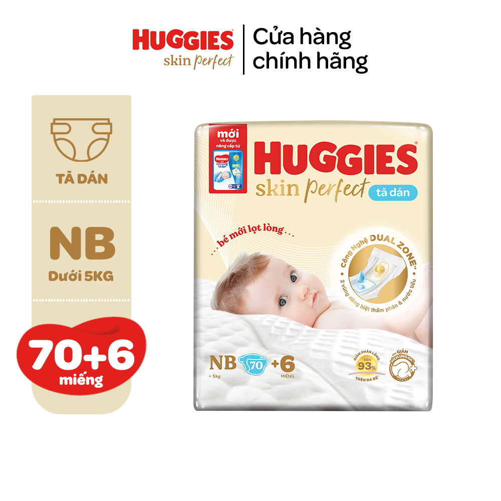 Tã dán sơ sinh Tràm Trà Tự Nhiên Huggies NB40/NB70/S54/S80