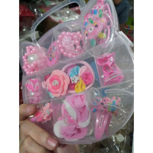 hộp buộc tóc màu hồng