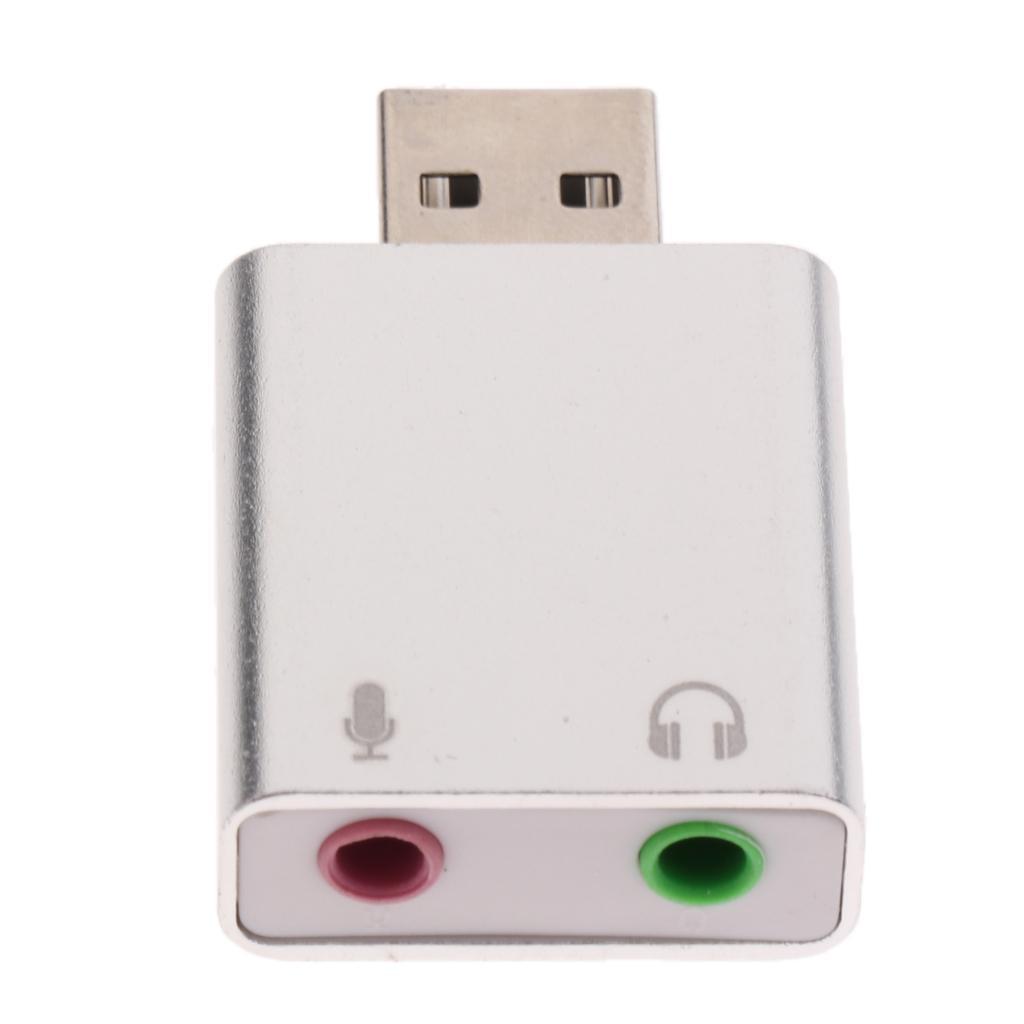 USB2.0 External Stereo Sound Card Adapter Plug and play Aluminum for Laptop