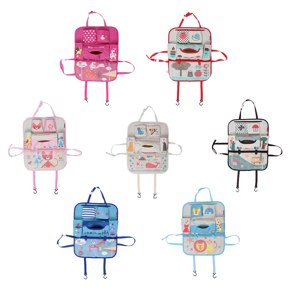 Cartoon Car Seat Back Multi-Pocket Storage Bag Organizer
