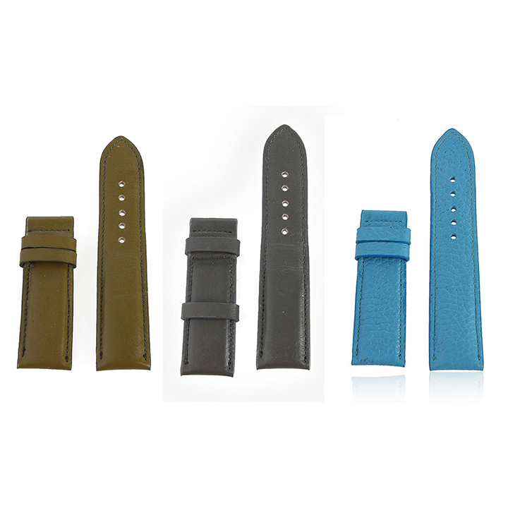 HJ8137-38-39 - Dây đồng hồ Huy Hoàng da bò size 22, 24, 26 màu rêu, xám, xanh da