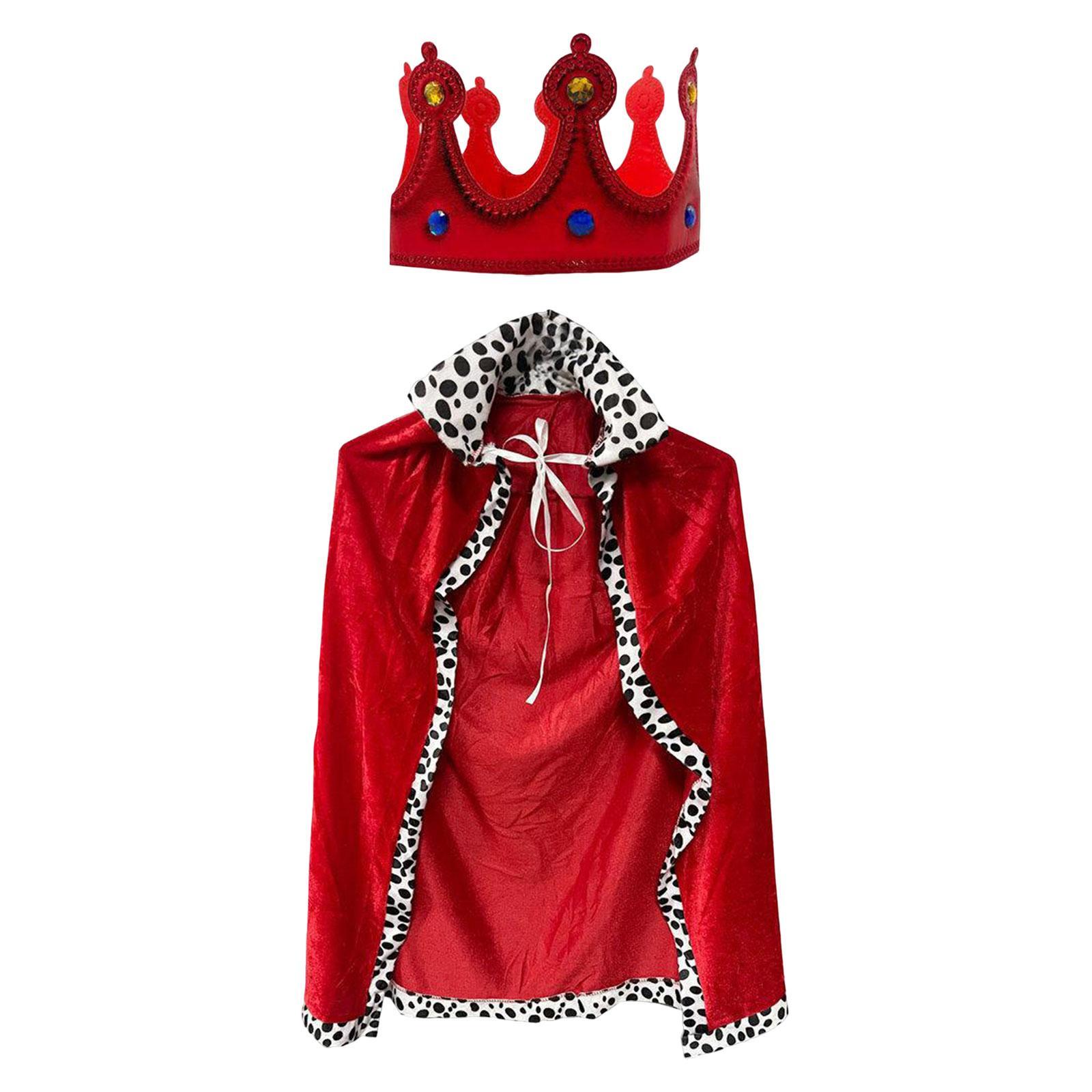 King Robe and Crown Halloween Costume Cosplay Children Girls Boys Cloak