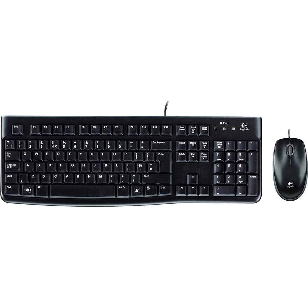 Bộ bàn phím chuột vi tính Logitech MK120 - Hàng Chính Hãng