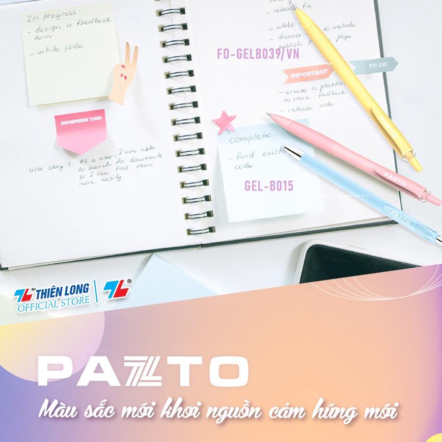 Bút gel B màu Pastel Thiên Long Pazto GEL-B015 - Mực xanh