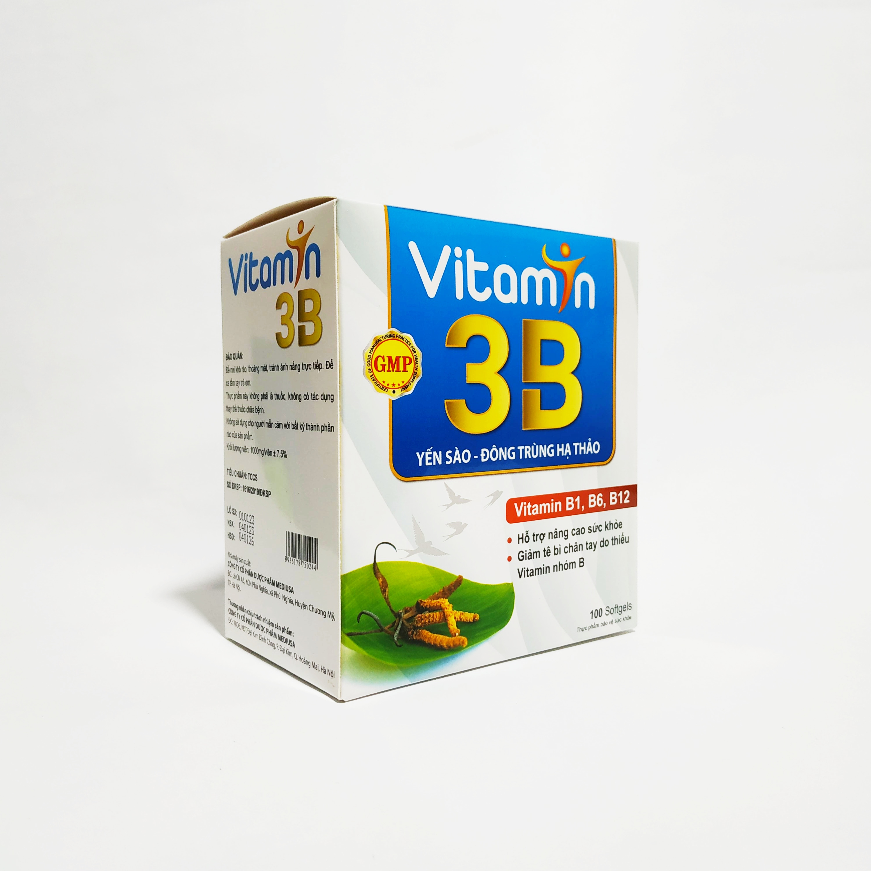 Vitamin 3B Yến Sào, Đông Trùng Hạ Thảo – Bổ Sung Các Vitamin Nhóm B – Giúp Ăn Ngon Ngủ Tốt – Giảm Đau Dây Thận Kinh – Hộp 100 Viên