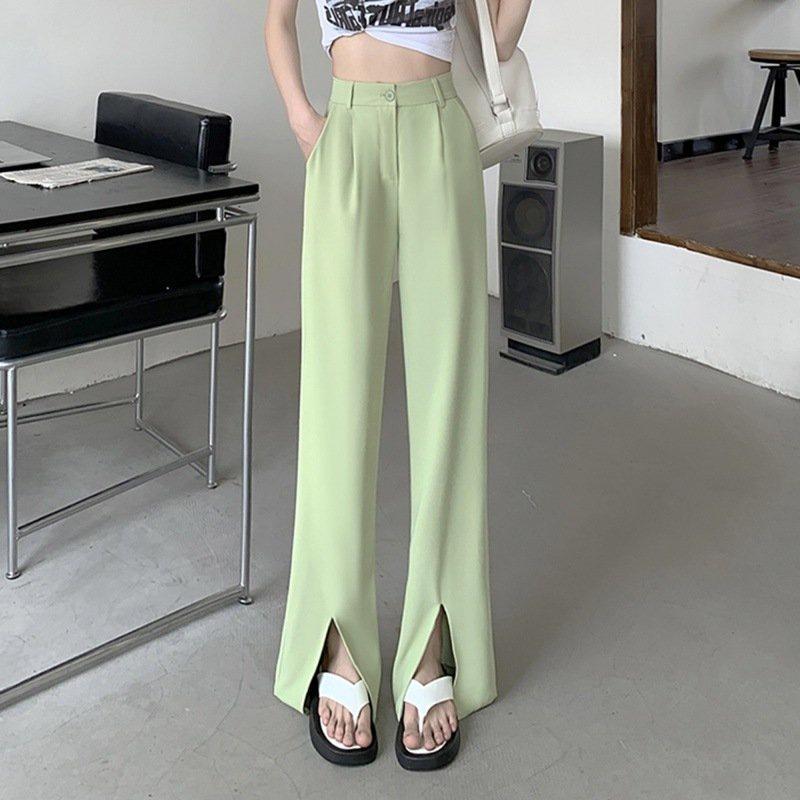 Quần ống rộng nữ cạp lưng cao 1 cúc dáng dài ống sẻ , chất liệu co giãn nhẹ nhàng thích hợp đi học , đi làm MS: 3