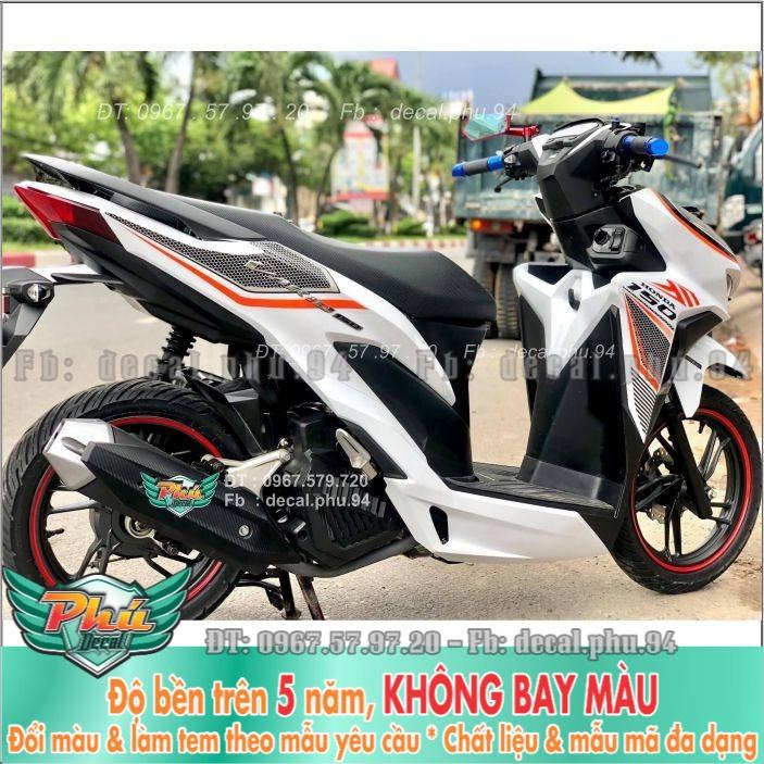 Tem rời Vario Cam đen dán xe trắng -1