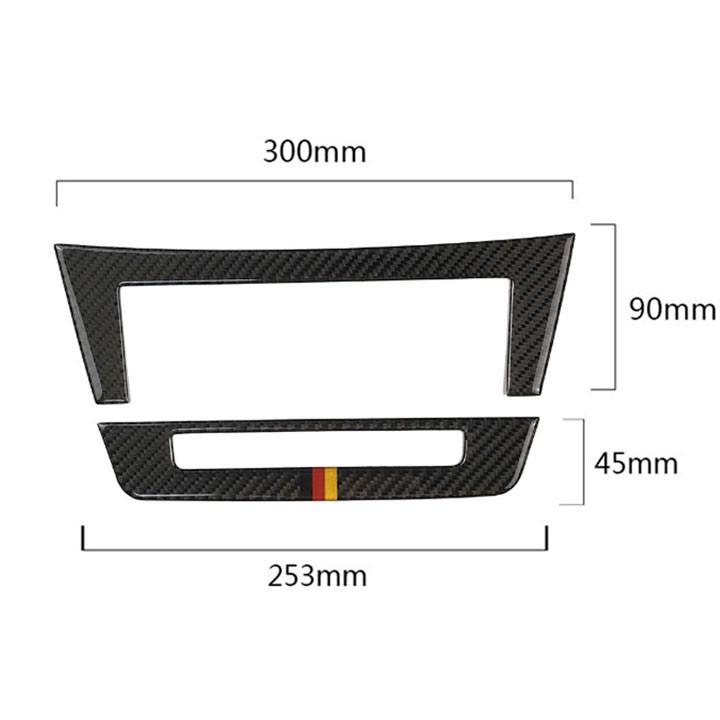 Bộ Miếng Dán Carbon Dán Trang Trí Viền Thanh Điều Khiển CD Và Điều Hòa Cho Xe Mercedes-Benz C-Class W204 C220 CDI C200 C