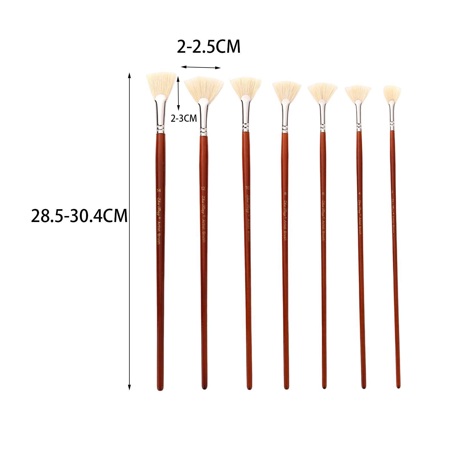 7x Professional Watercolor Paint Brush Pen Set Portable Wooden Handle Body Paint Tools Acrylic Painting Brushes for Kids Adults Supplies