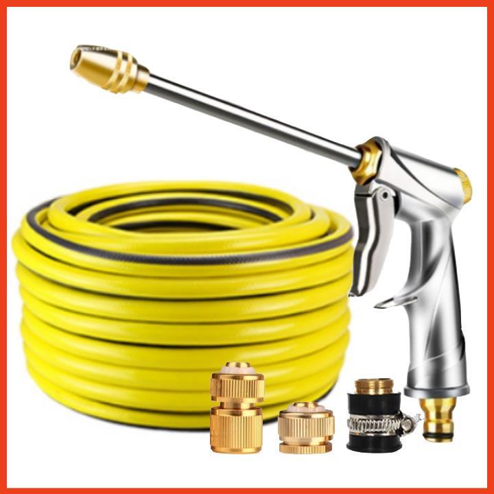 Rửa xe tưới cây Bộ dây và vòi xịt tăng áp lực nước 300% loại 25m cút đồng,nối đồng 206701-2