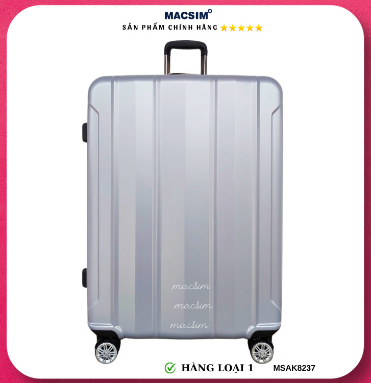 Vali cao cấp Macsim Aksen hàng loại 1 MSAK8237 cỡ 20inch ( màu bạc )