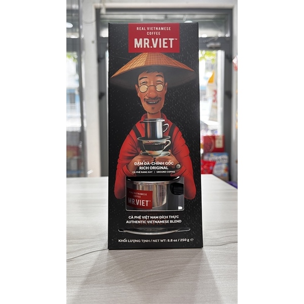 [Tặng kèm phin] Cà phê rang xay Real Strong Orginal Mr Viet 250g - Real trong ground coffee