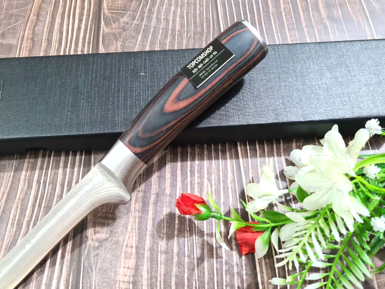 DAO - DAO BẾP NHẬT BẢN CLASSIC BONINGTHÉP DAMASCUS MÃ  A4 DT120 nt topcomshop vn