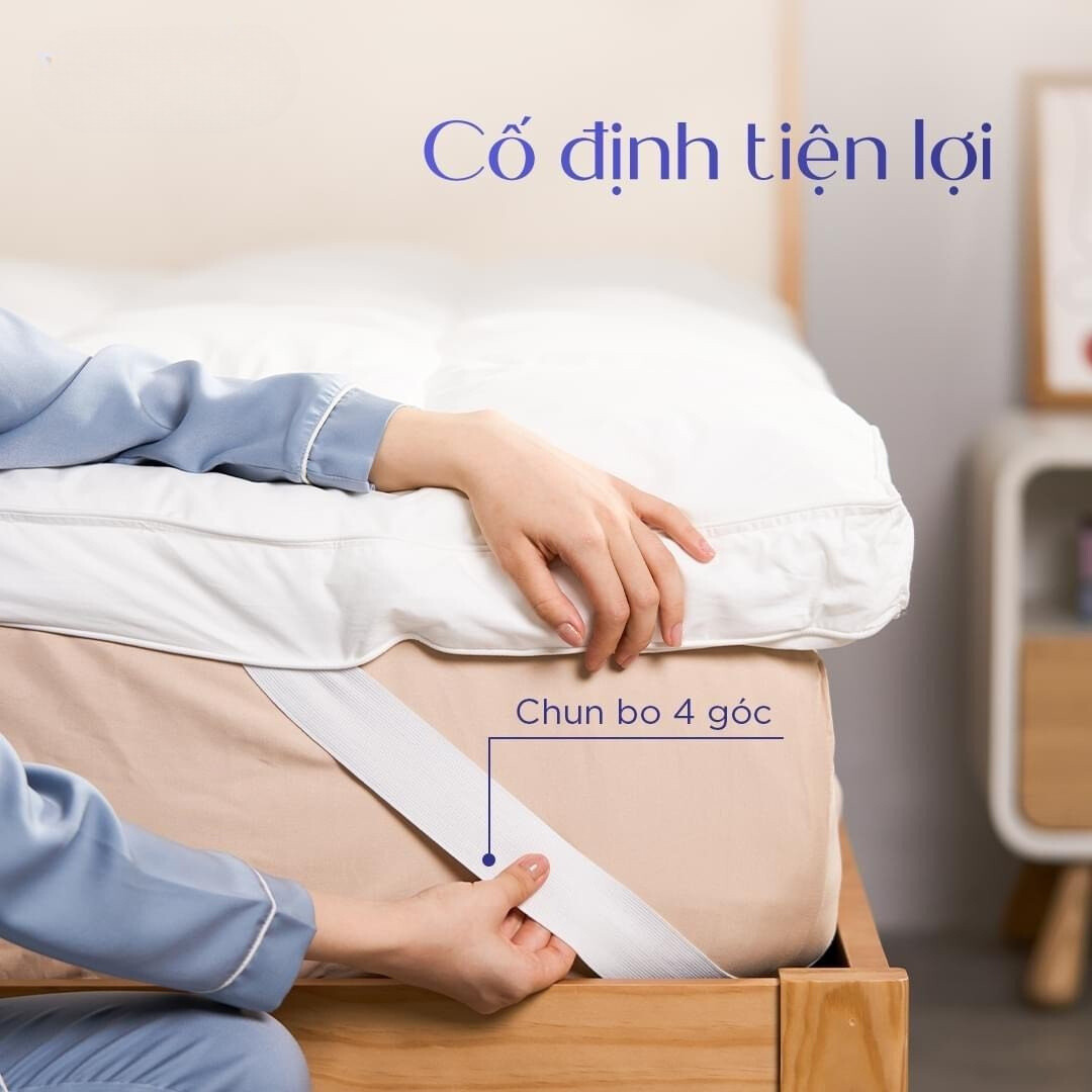 Nệm topper khách sạn cao cấp DaDa - Tấm làm mềm nệm dày 9cm - Xuất khẩu EU